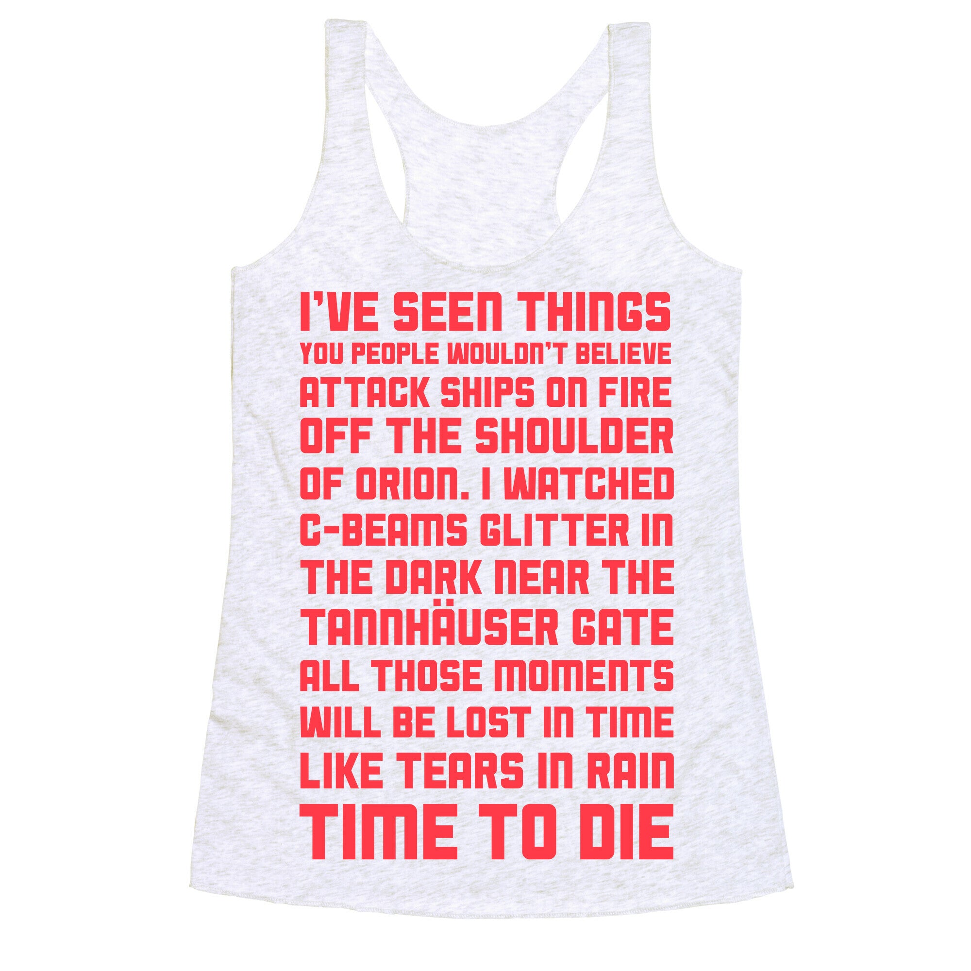 C-Beams Speech Tears In Rain Monologue Racerback Tank